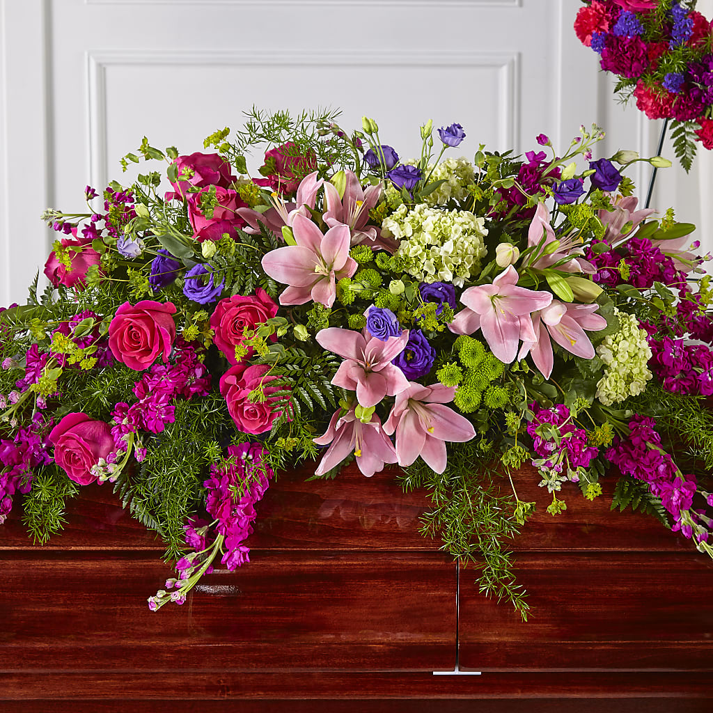 Radiant Tribute Casket Spray – Vons Pavilions, Pleasanton CA