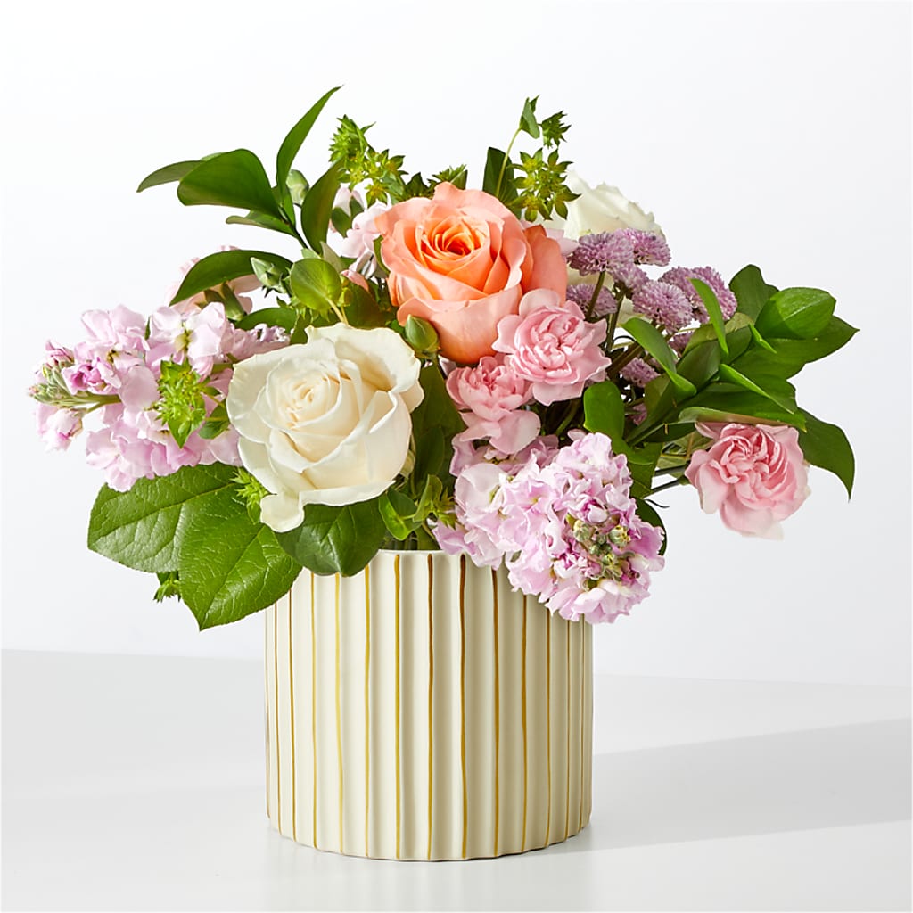 French Market Bouquet with Ivory Vase – Vons Pavilions, Pleasanton CA