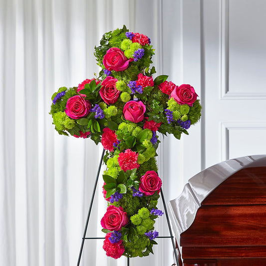 Tribute Rose Floral Cross –  Vons Pavilions, Pleasanton CA