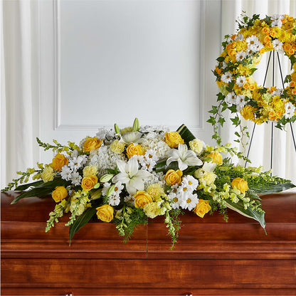 Golden Harmony Casket Spray –  Vons Pavilions, Pleasanton CA