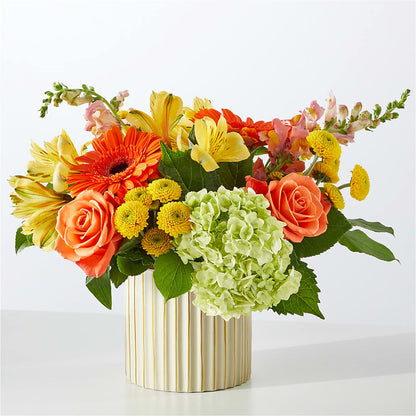 Autumn Sunshine Bouquet with Ivory Vase –  Vons Pavilions, Pleasanton CA