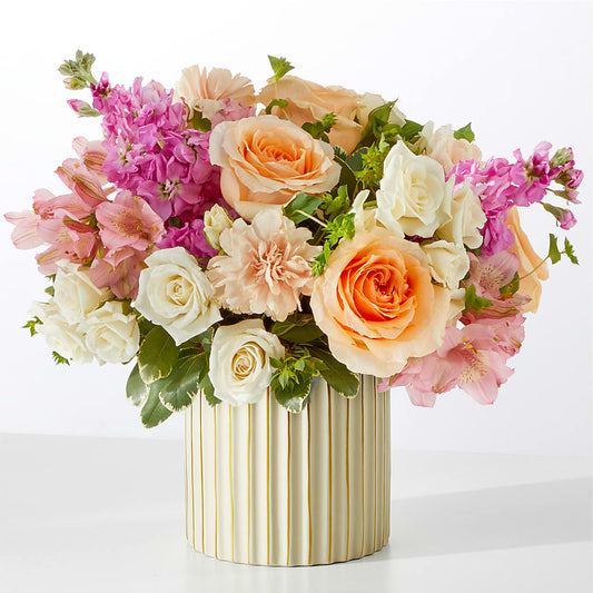Paradise Bouquet with Ivory Vase –  Vons Pavilions, Pleasanton CA