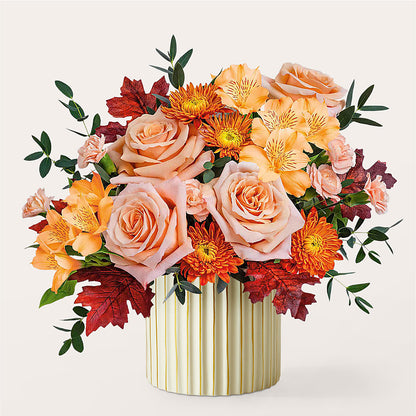Spiced Latte Bouquet with Ivory Vase –  Vons Pavilions, Pleasanton CA